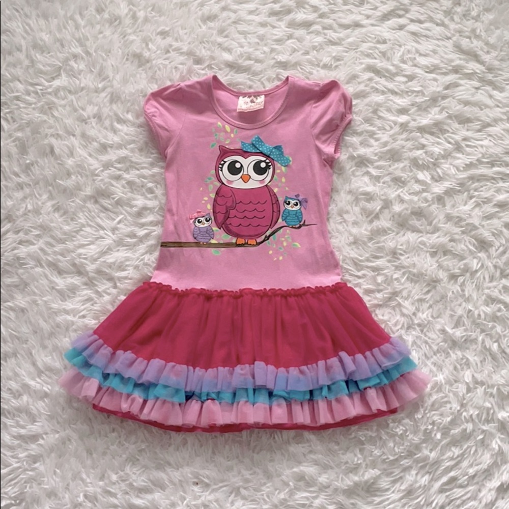 🦉 Girls Owl Dress 👗 with tutu skirt